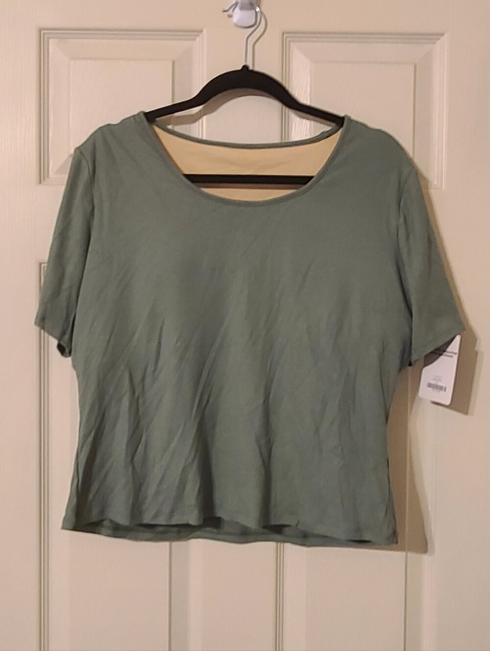 FawnFit Women’s Short Sleeve Scoop Neck Top - Sage Green - 2xl